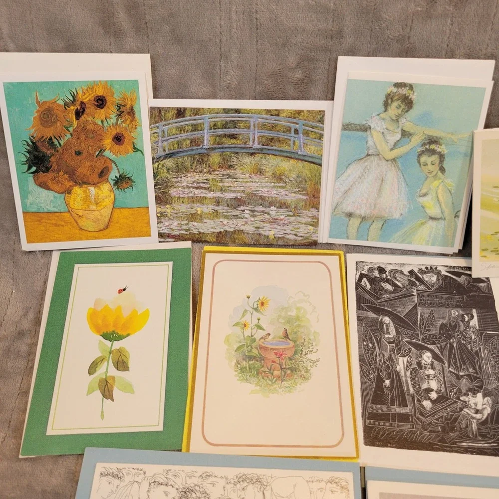 Vintage Fine Art Greeting Cards Lot 12pc Van Gogh Monet Picasso Blank Multicolor
